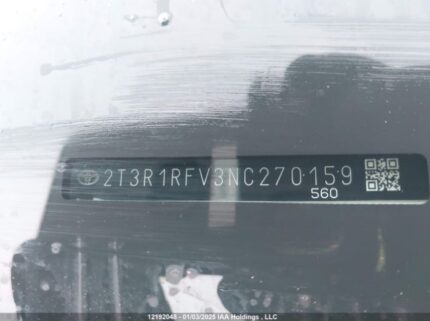 2T3R1RFV3NC270159 2022 TOYOTA