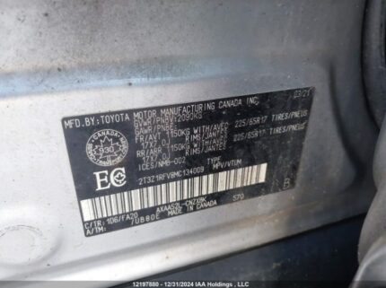 2T3Z1RFV8MC134009 2021 TOYOTA