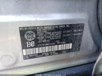 2T3Z1RFV8MC134009 2021 TOYOTA