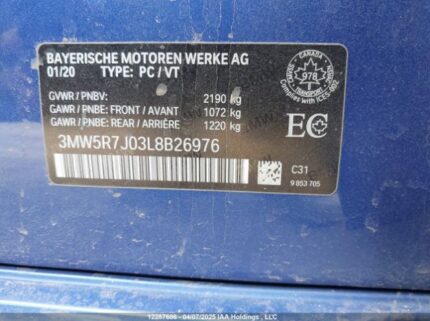 3MW5R7J03L8B26976 2020 BMW