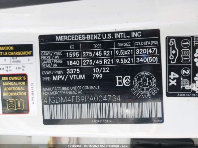 4JGDM4EB9PA004734 2023 MERCEDES-BENZ