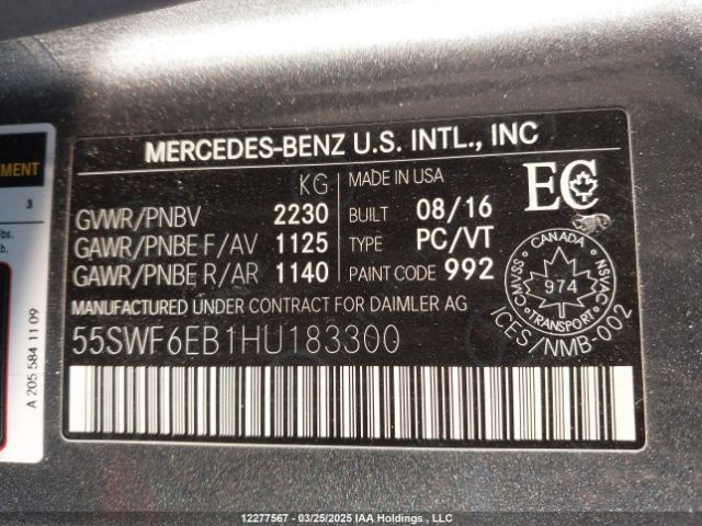 55SWF6EB1HU183300 2017 MERCEDES-BENZ
