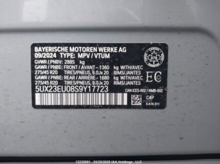 5UX23EU08S9Y17723 2025 BMW