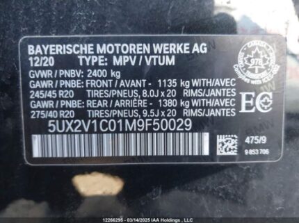 5UX2V1C01M9F50029 2021 BMW