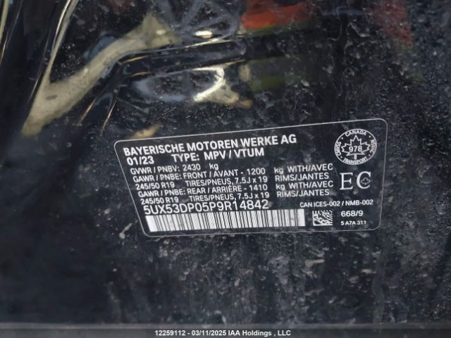 5UX53DP05P9R14842 2023 BMW