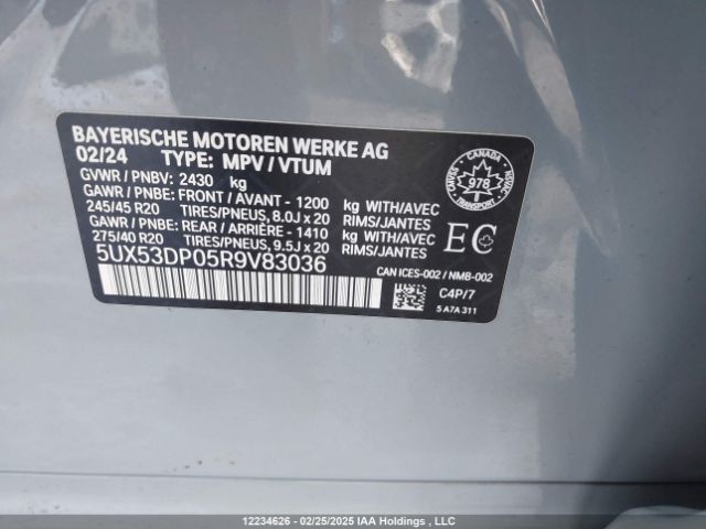 5UX53DP05R9V83036 2024 BMW