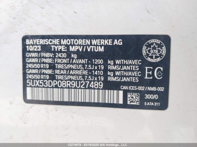 5UX53DP08R9U27489 2024 BMW