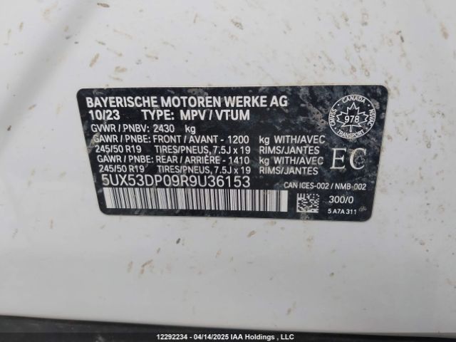 5UX53DP09R9U36153 2024 BMW