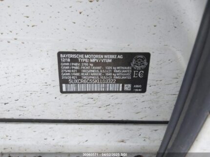 5UXCR6C55KLL03322 2019 BMW