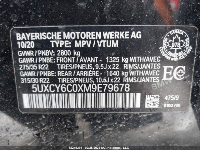 5UXCY6C0XM9E79678 2021 BMW