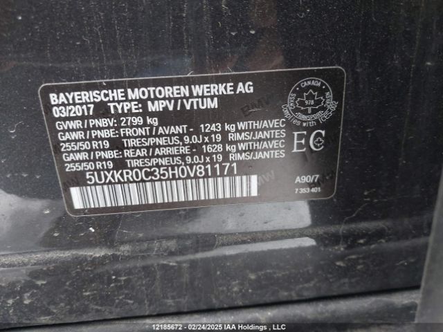 5UXKR0C35H0V81171 2017 BMW
