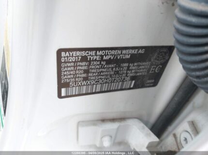 5UXWX9C30H0T20736 2017 BMW