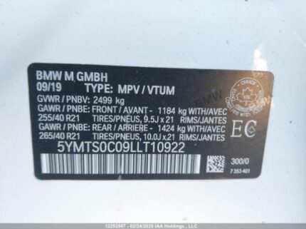 5YMTS0C09LLT10922 2020 BMW