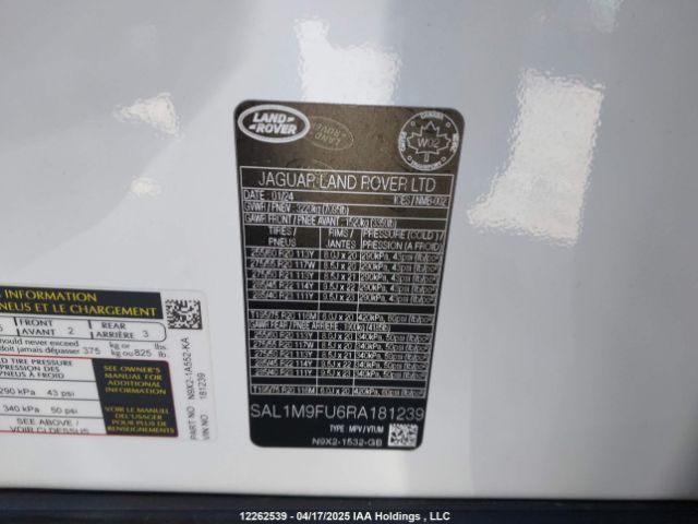 SAL1M9FU6RA181239 2024 LAND ROVER