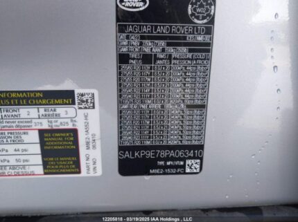 SALKP9E78PA063410 2023 LAND ROVER