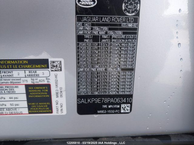 SALKP9E78PA063410 2023 LAND ROVER