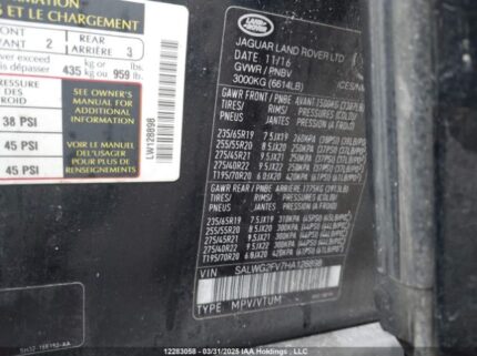 SALWG2FV7HA128898 2017 LAND ROVER