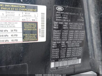 SALWG2FV7HA128898 2017 LAND ROVER