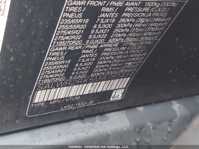 SALWR2RK5MA781414 2021 LAND ROVER