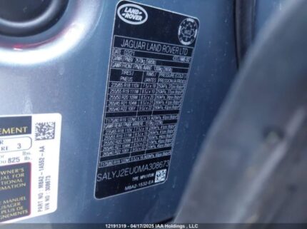 SALYJ2EU0MA308673 2021 LAND ROVER