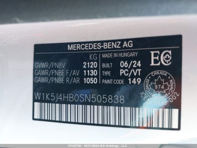 W1K5J4HB0SN505838 2025 MERCEDES-BENZ
