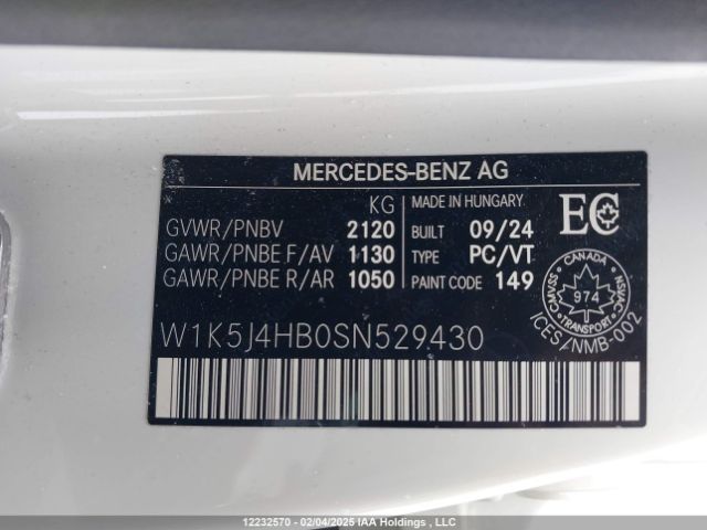 W1K5J4HB0SN529430 2025 MERCEDES-BENZ