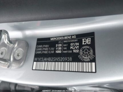 W1K5J4HB2SN520938 2025 MERCEDES-BENZ