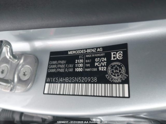 W1K5J4HB2SN520938 2025 MERCEDES-BENZ