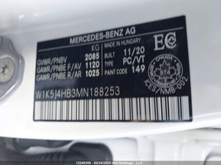 W1K5J4HB3MN188253 2021 MERCEDES-BENZ