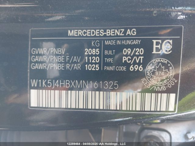 W1K5J4HBXMN161325 2021 MERCEDES-BENZ