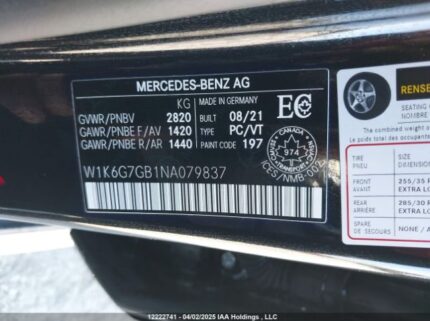 W1K6G7GB1NAH15821 2022 MERCEDES-BENZ
