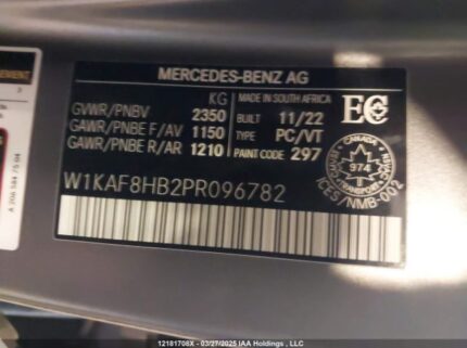 W1KAF8HB2PR096782 2023 MERCEDES-BENZ