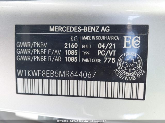W1KWF8EB5MR644067 2021 MERCEDES-BENZ