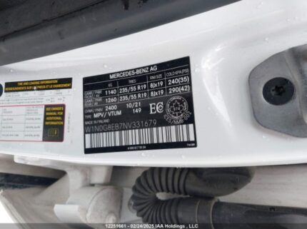 W1N0G8EB7NV079837 2022 MERCEDES-BENZ