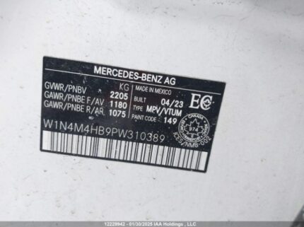 W1N4M4HB9PW310389 2023 MERCEDES-BENZ