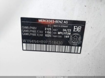 W1N4N4HB9PJ518430 2023 MERCEDES-BENZ