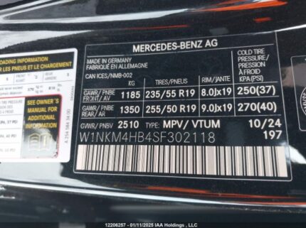W1NKM4HB4SF302118 2025 MERCEDES-BENZ