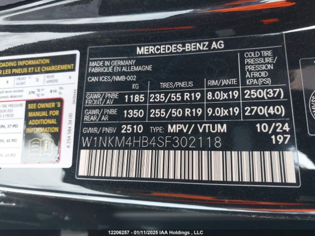 W1NKM4HB4SF302118 2025 MERCEDES-BENZ