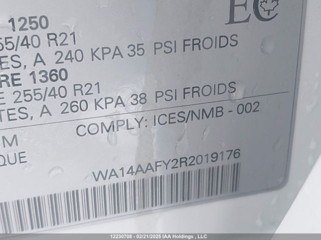 WA14AAFY2R2019176 2024 AUDI