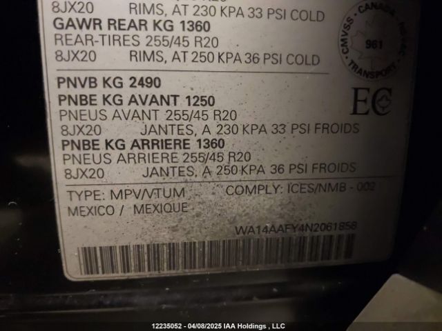 WA14AAFY4N2061858 2022 AUDI