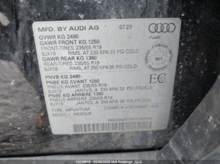 WA1AAAFYXP2192055 2023 AUDI