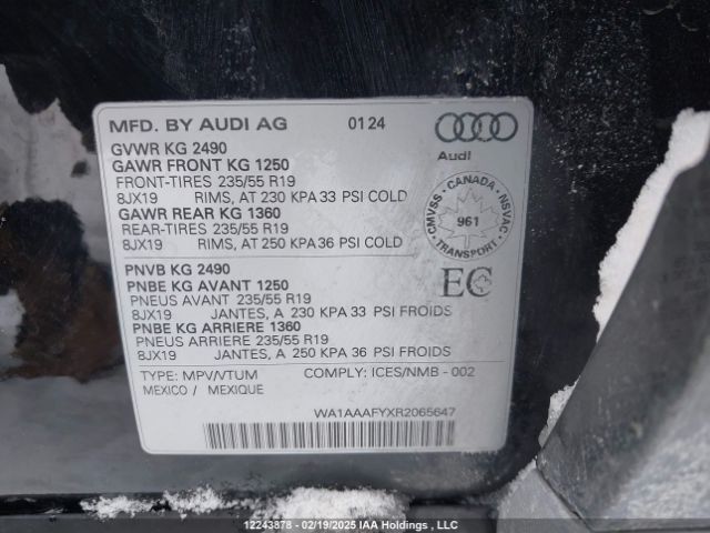 WA1AAAFYXR2065647 2024 AUDI