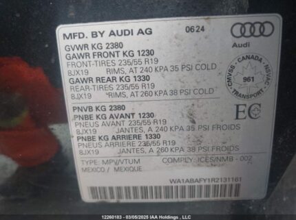 WA1ABAFY1R2131161 2024 AUDI