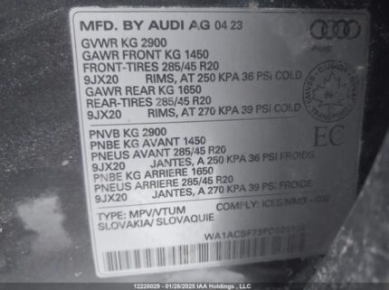 WA1ACBF73PD020738 2023 AUDI