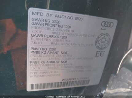 WA1AECF31L1099901 2020 AUDI