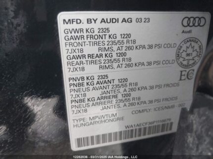WA1AECF36P1116679 2023 AUDI