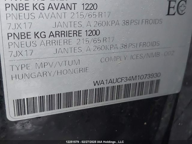 WA1AUCF34M1073930 2021 AUDI
