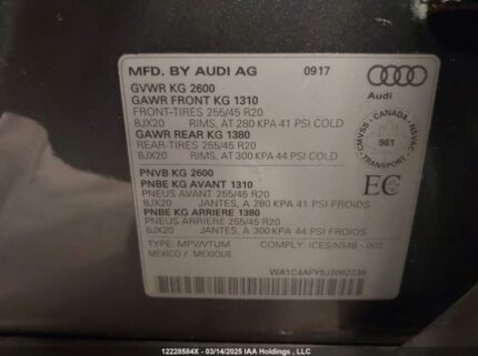 WA1C4AFY5J2062238 2018 AUDI