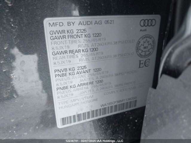 WA1EECF38M1136333 2021 AUDI