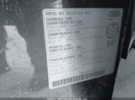 WA1EECF38M1136333 2021 AUDI